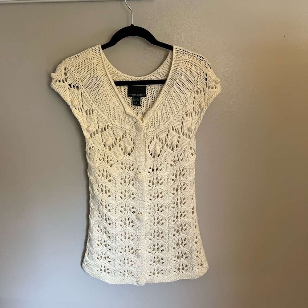 Cynthia Rowley Cream Knit Cardigan🤍